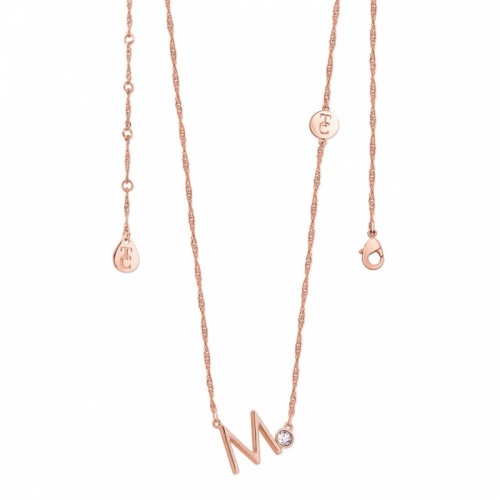 Tipperary Crystal Letter 'M' Pendant Rose Gold
